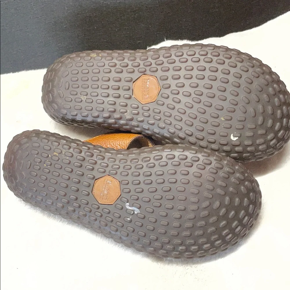 Born Brown Leather Slide‎ Sandals